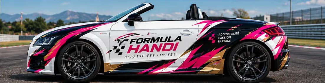 Audi TT S line Cabriolet Formula Handi vue de profil, capote ouverte