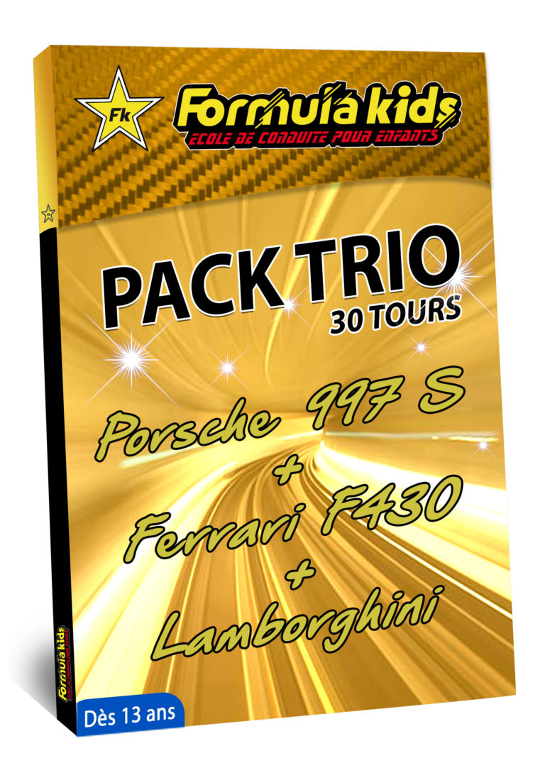 Pack Trio Or 30 Tours - Conduire une Porsche Ferrari Lamborghini dès 13 ans - Formula Kids - Stage de conduite enfant