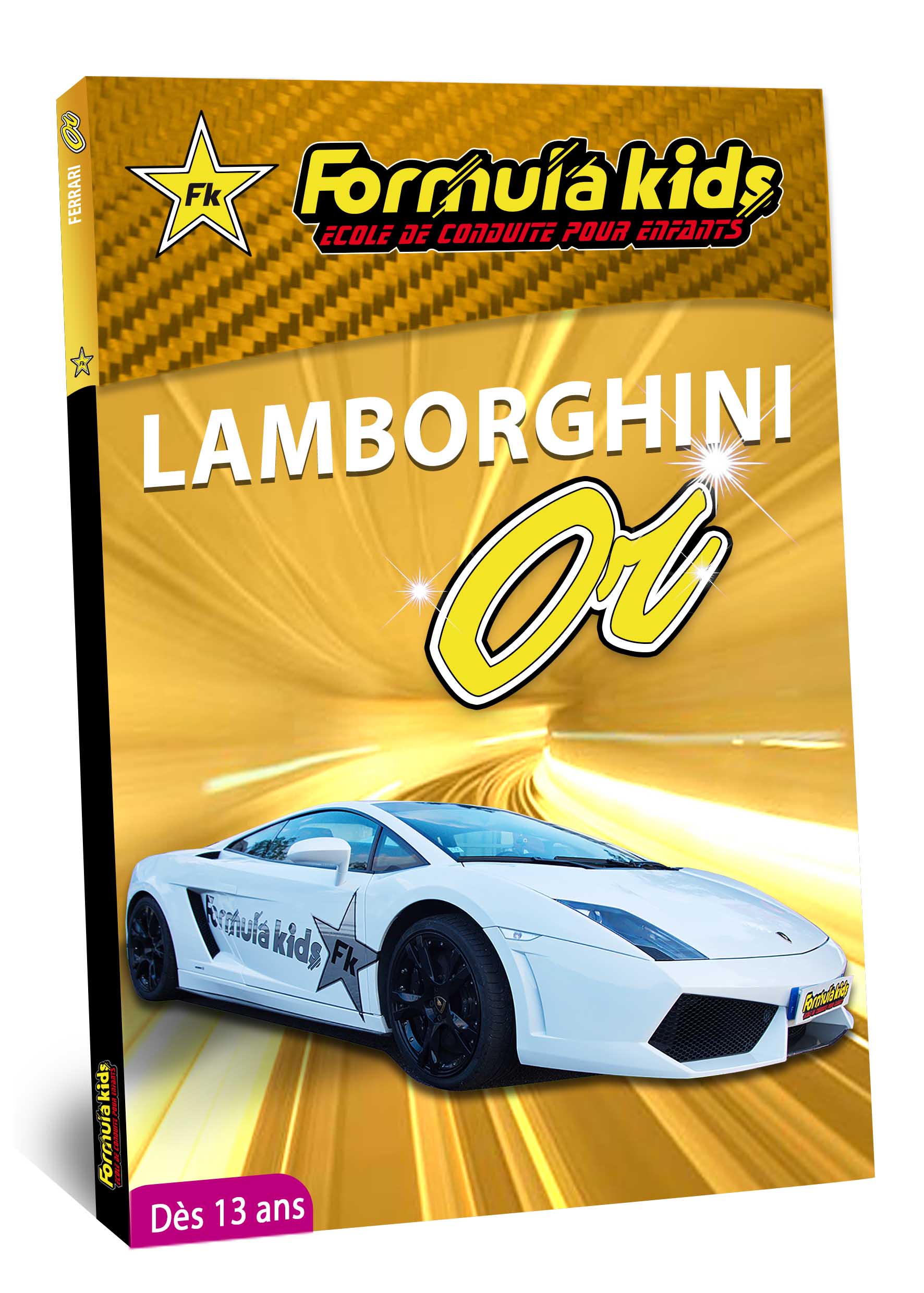 Lamborghini Or - Conduire une Lamborghini dès 7 ans - Formula Kids - Stage de conduite enfant - Stage de pilotage sur As'Phalte - Stage Junior - Gallardo LP 560 -