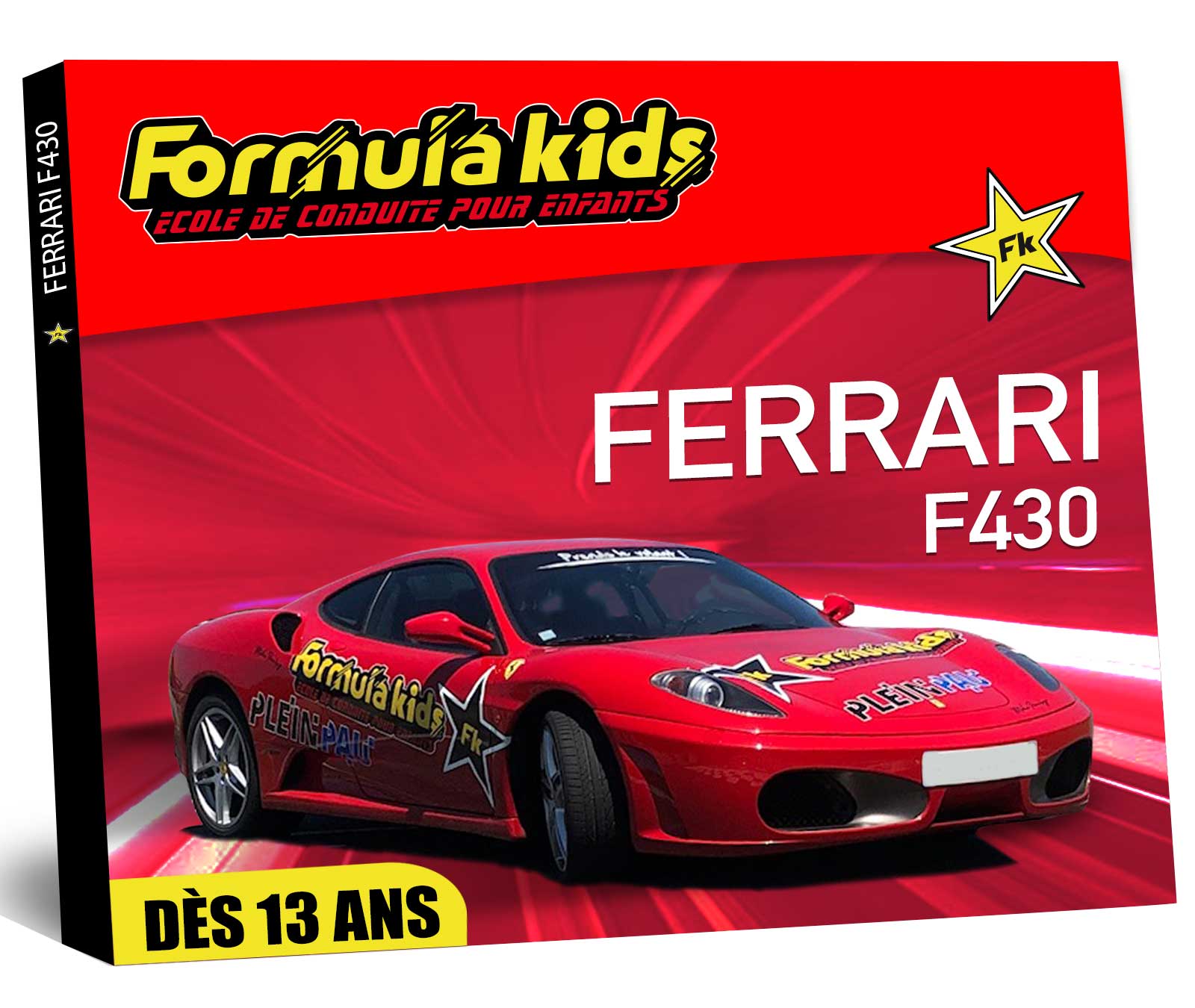 Ferrari - Conduire une Ferrari dès 13 ans - Formula Kids - Stage de conduite enfant - Stage de pilotage sur As'Phalte - Stage Junior - F430 - Stage Junior - Cadeau - Idée anniversaire - Smart Box - Idée Cadeau - Loisir - Famille - Pilotage - - Pilotage GT - Pilotage enfant - Ferrari - F430 -
