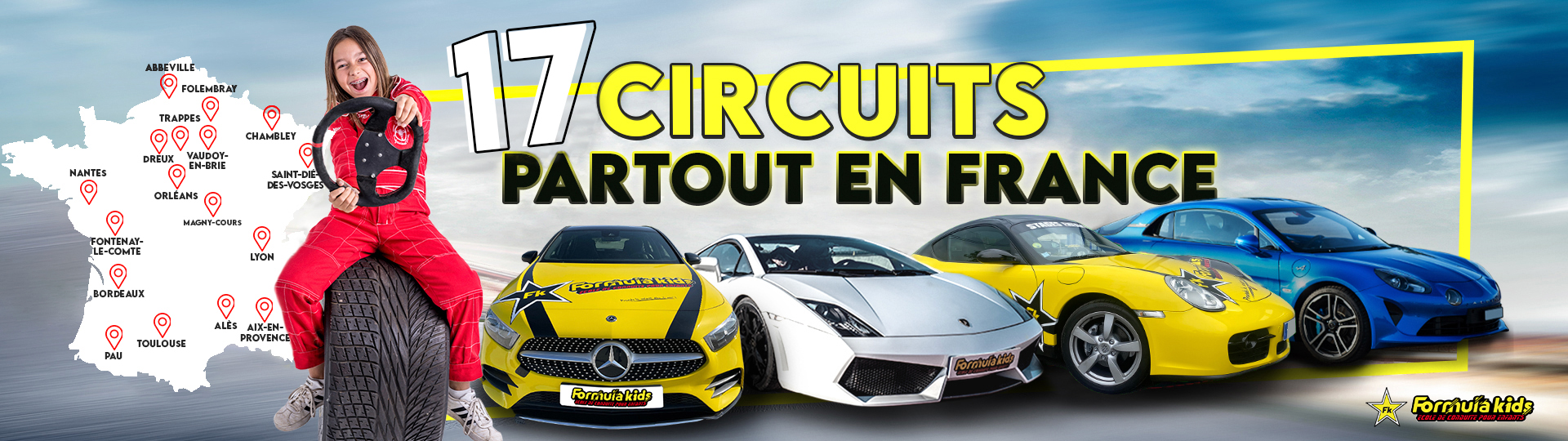 17 circuits pour stages pilotage enfant